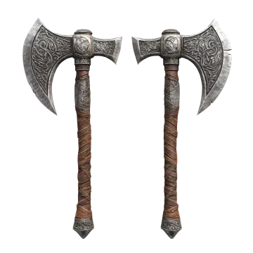two axes on a white background