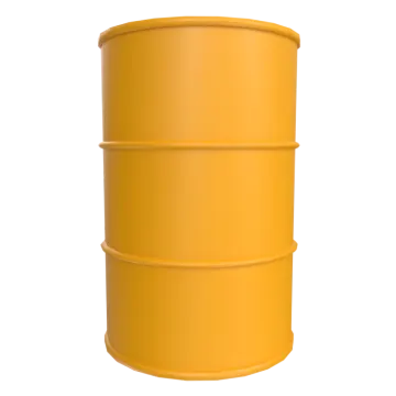 a yellow barrel on a white background