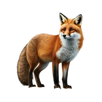 3d digital illustration of a red fox isolated on white background