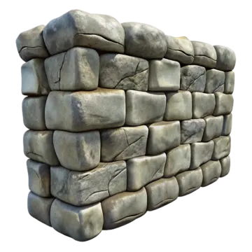 a stone wall with a white background