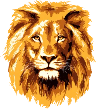 a drawing of a lion's head