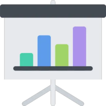 a whiteboard with a bar chart on it