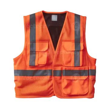 an orange safety vest on a white background