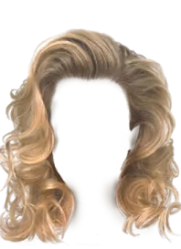 a woman's head with long blonde hair