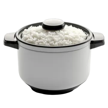 a rice cooker with rice in it