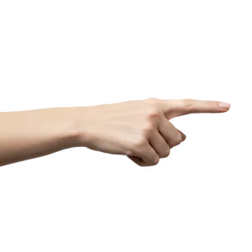 a person's hand pointing at something
