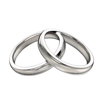 two wedding rings on a white background