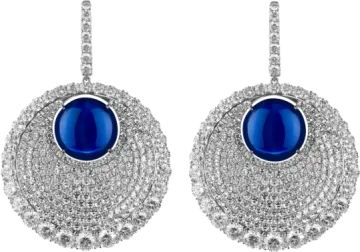 a pair of sapphire and diamond earrings