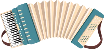 an accordion with a white background