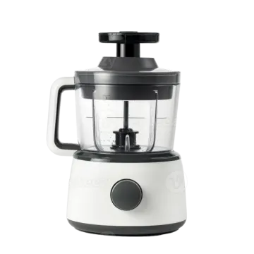 an image of a white and black food processor