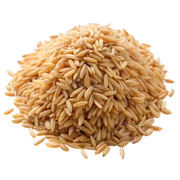 a pile of rice on a white background