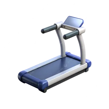 a blue and white tread machine on a white background