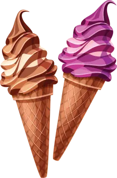two ices with different flavors