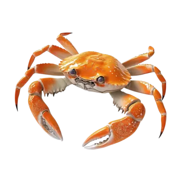 an orange crab on a white background