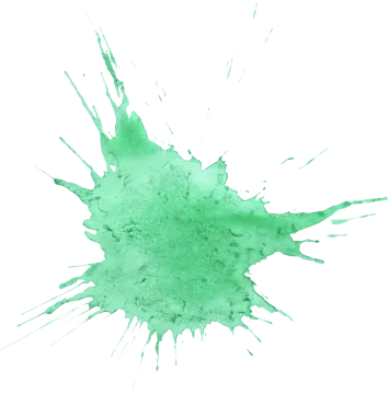 a green ink stain on a white background
