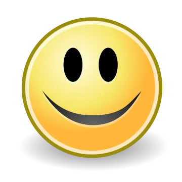 a yellow smiley face with two black eyes