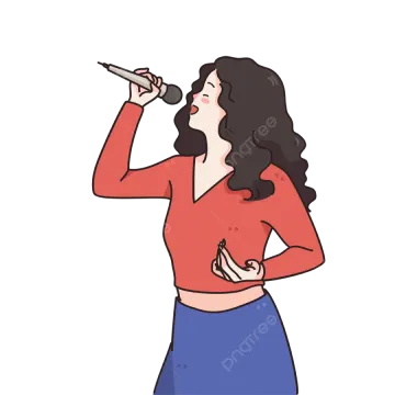 a woman singing into a microphone