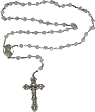 a rosary with a cross on it