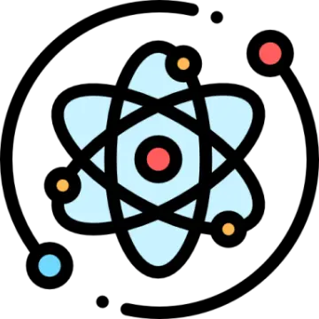 a black and white image of an atom