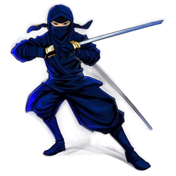 a drawing of a ninja with a sword in his hand