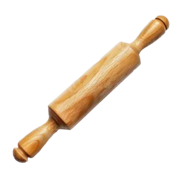 a wooden rolling board on a white background