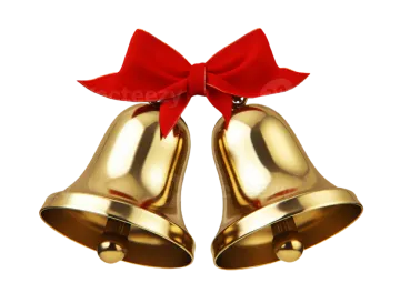 two bells with a red bow