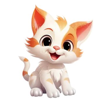 a cute kitten with big eyes sitting down