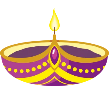 a purple and yellow candle