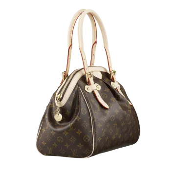 a brown and white louis vu bag