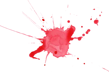 a red ink stain on a white background