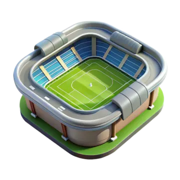 an illustration of a stadium with a soccer field