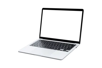 a laptop computer with a blank screen
