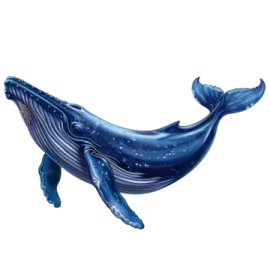 a blue whale swimming in the ocean