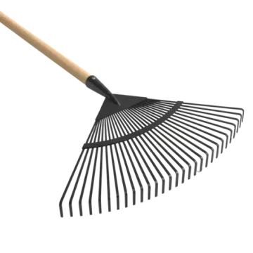 a black rake on a white background
