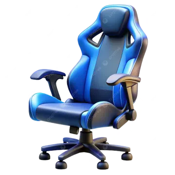 a blue office chair on a white background