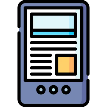 a mobile phone with a screen showing an email message