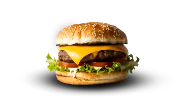 a hamburger on a white background