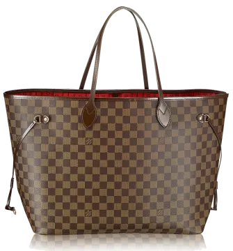 a brown and black checkered tote bag