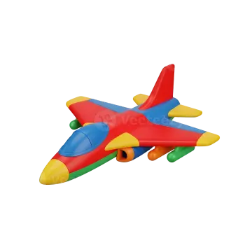 a toy airplane flying in the air