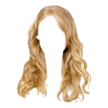 a blonde wig on a white background