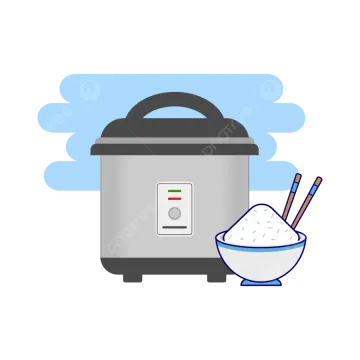 an illustration of a rice cooke with rice in it