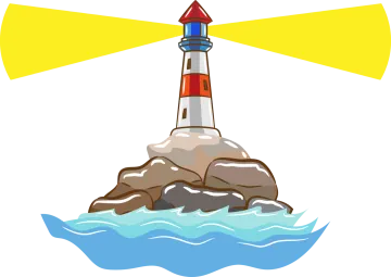 a lighthouse on top of a rock in the ocean