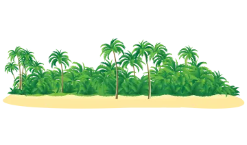 a tropical island with palm trees