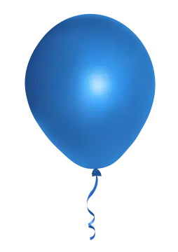 a blue balloon with a white background