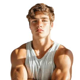 a young man with his arms crossed
