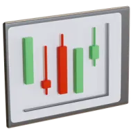 a red and green indicator on a white background