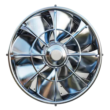 a metal fan on a white background