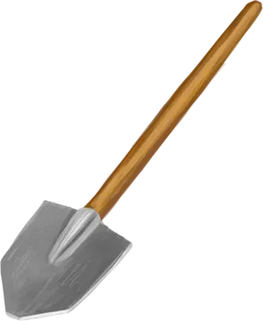 a shovel on a white background