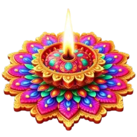 a colorful flower shaped candle on a white background