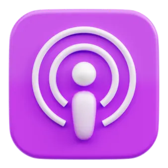 a purple icon with a white person in the center
